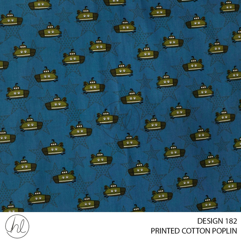 PRINTED COTTON POPLIN 51 SLATE 145CM PER M