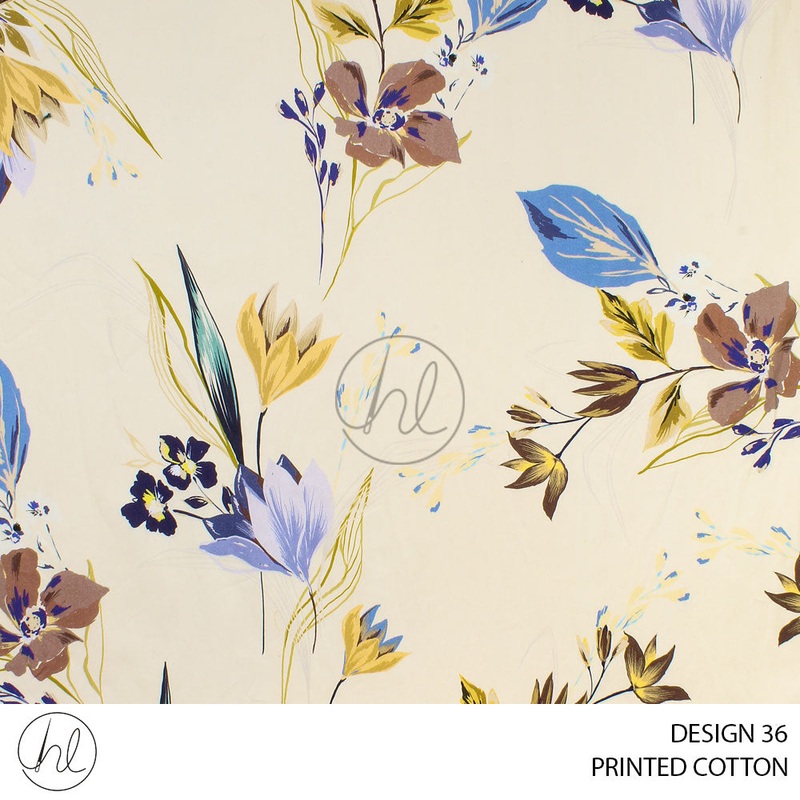 PRINTED COTTON VITARA 51 YELLOW 150CM PER M