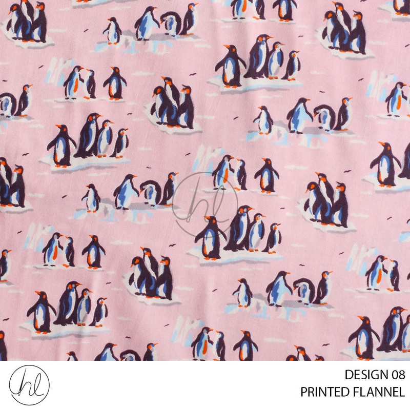 PRINTED FLANNEL 51 BABY PINK 110CM PER M