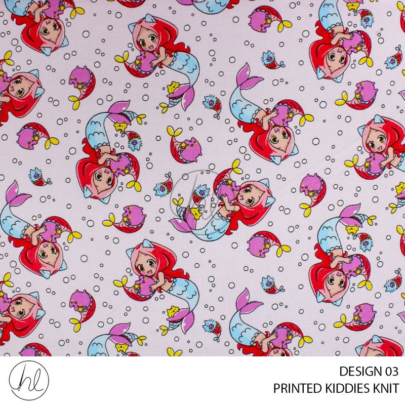 PRINTED KIDDIES KNIT PER M DESIGN 03 BABY PINK 150CM WIDE