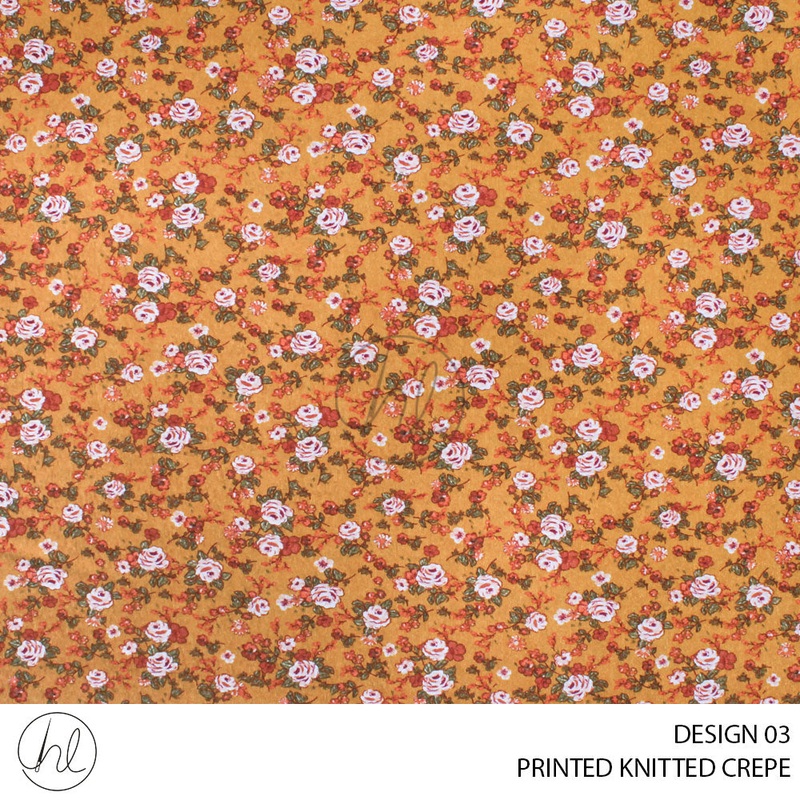 PRINTED KNITTED CREPE 56 MUSTARD 150CM PER M