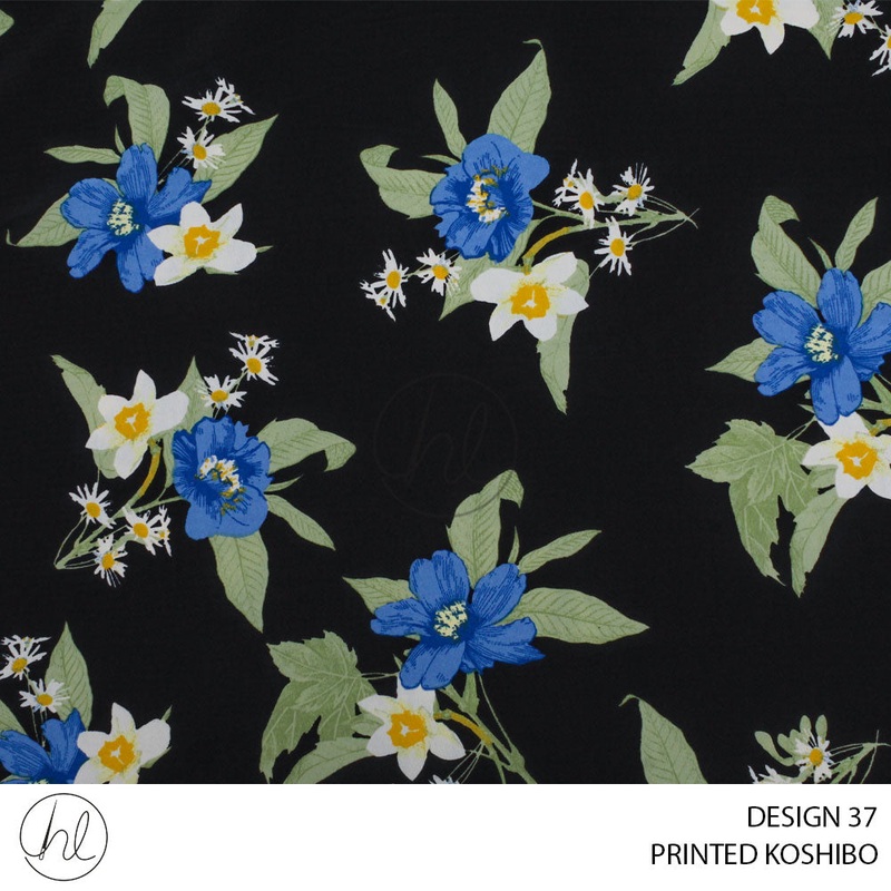 PRINTED KOSHIBO 51 PER M DESIGN 37 BLACK 150CM WIDE