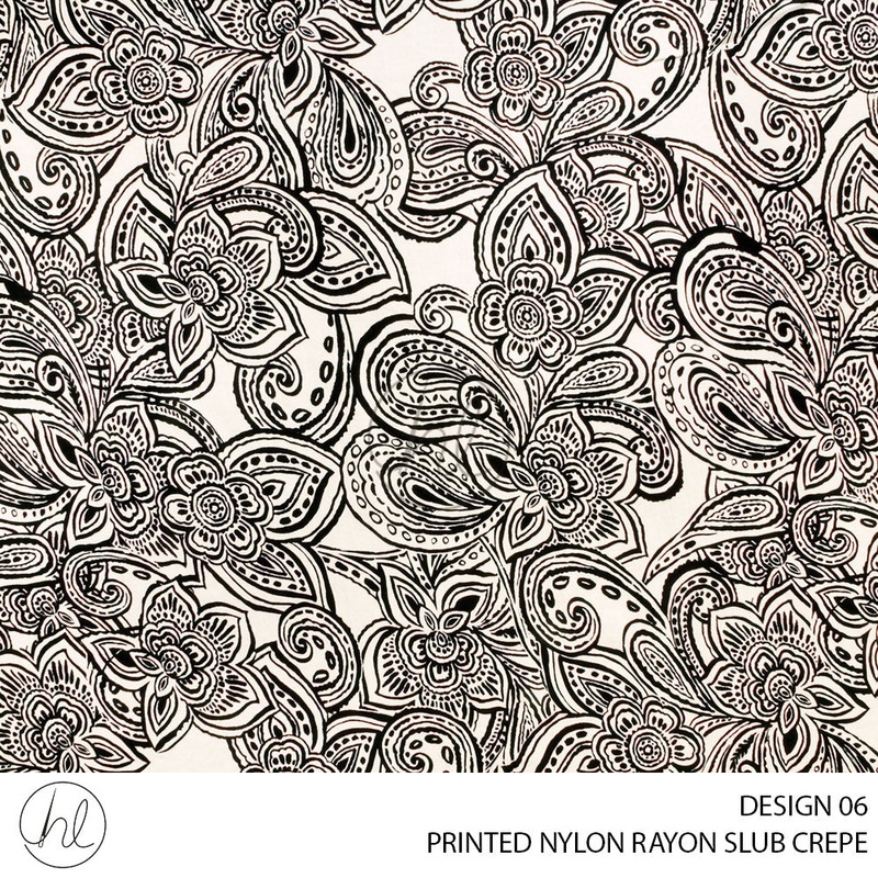 PRINTED NYLON RAYON SLUB CREPE 56 STONE 150CM PER M
