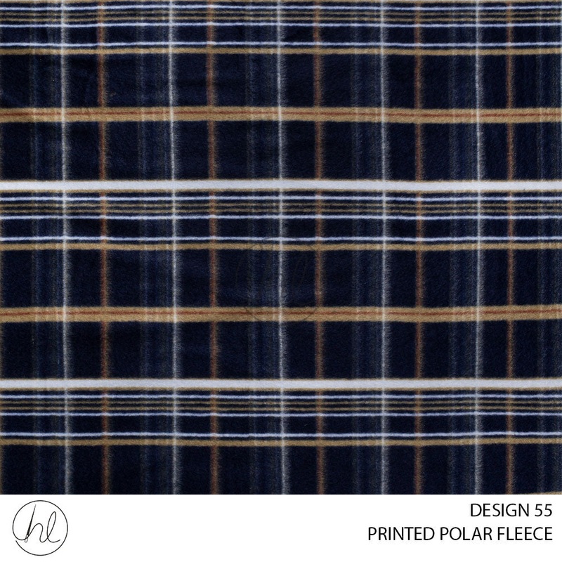 PRINTED POLAR FLEECE 56 NAVY 150CM PER M