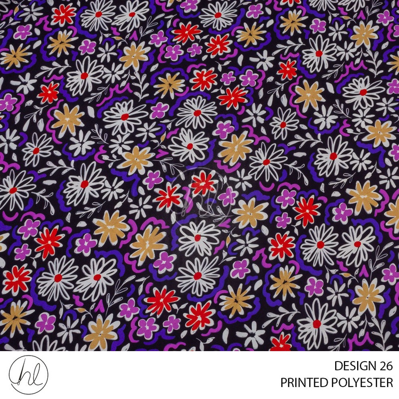 PRINTED POLYESTER NAIRA PER M NAVYDESIGN 26 150CM WIDE
