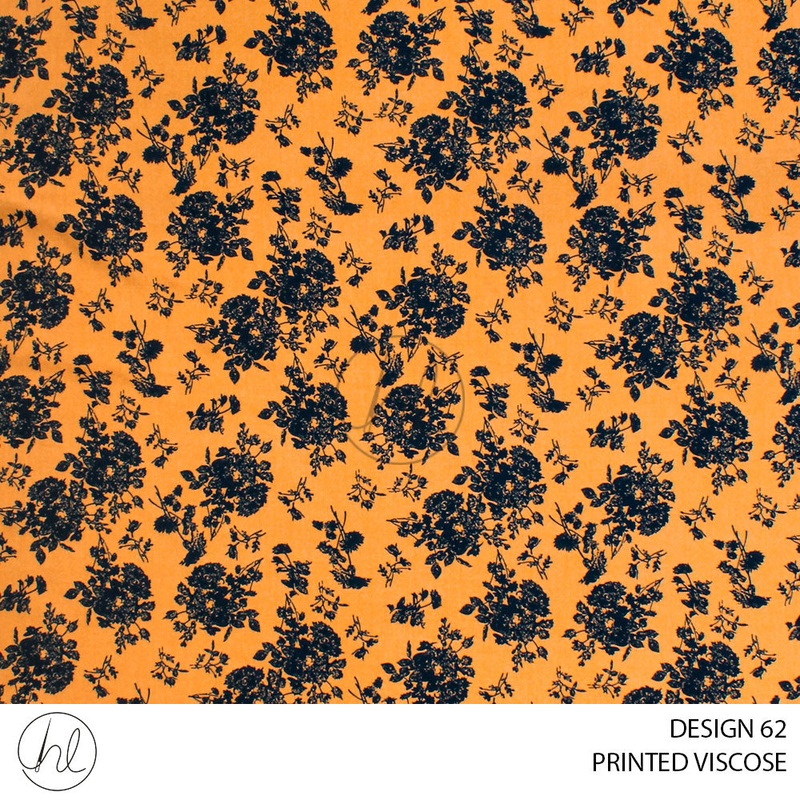 PRINTED VISCOSE 53 MUSTARD 150CM PER M