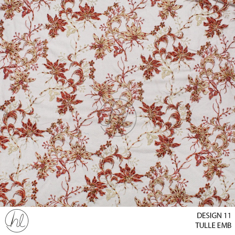 TULLE EMB 477 PER M DESIGN 11 BROWN COLLECTION 07