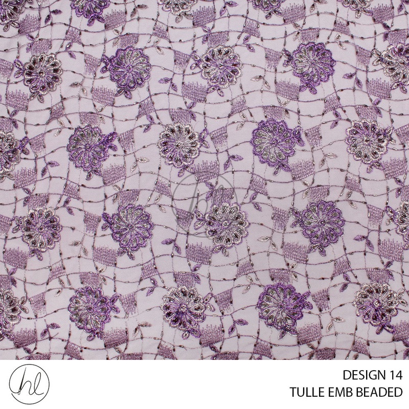 TULLE EMB BEADED 477 PER M DESIGN 14 PURPLE COLLECTION 06