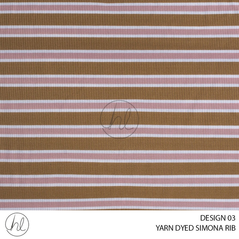 YARN DYED SIMONA RIB 51 DUSTY BROWN 150CM PER M