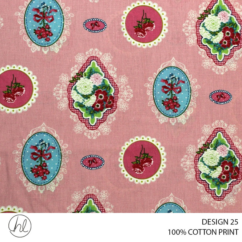 100% COTTON PRINT DESIGN 25 150CM WIDE PER M51