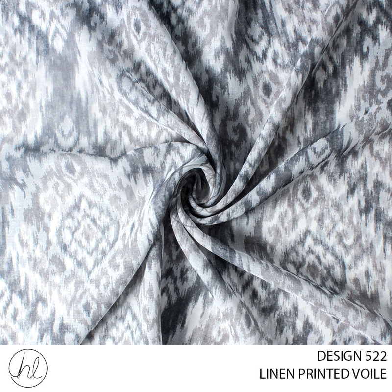 C/D Linen Printed Voile Rectangle Dark Grey
