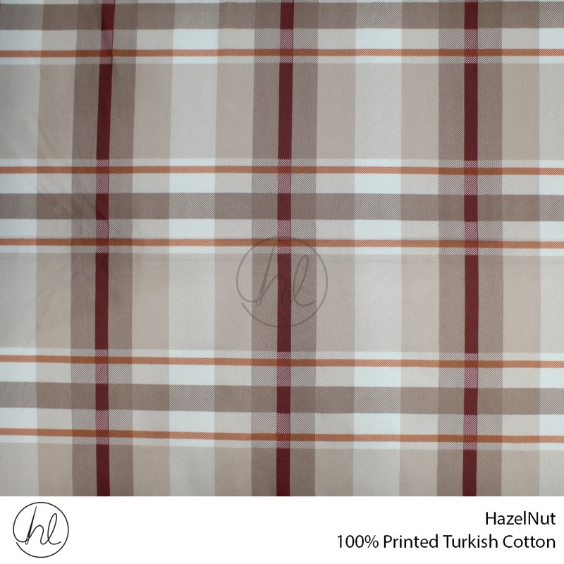 COTTON PRT BIG CHECK HAZELNUT ROLL ROLL 001