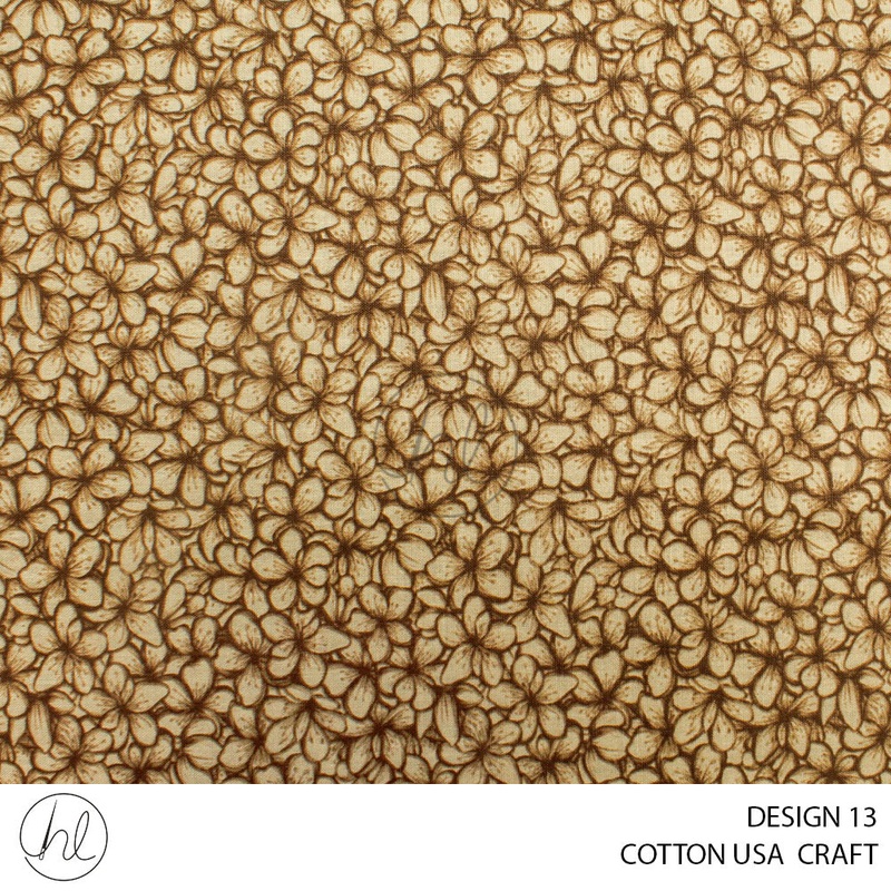 COTTON USA CRAFTS PER M CHERRY BLOOM TAUPE DESIGN 13 112CM WIDE