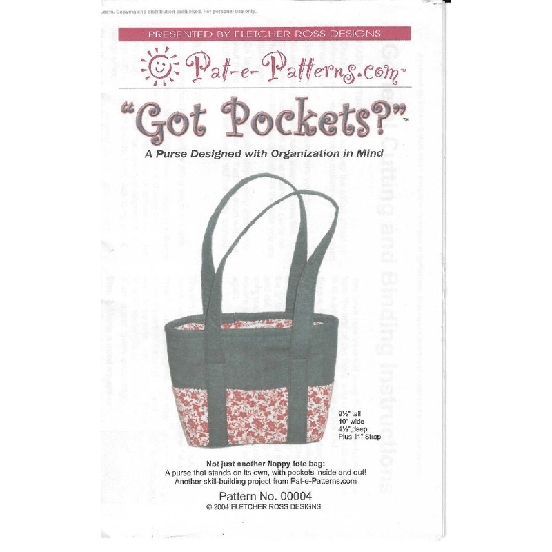 Got Pockets, Purse Designed with Organization in Mind pattern by Pat-e-Patterng