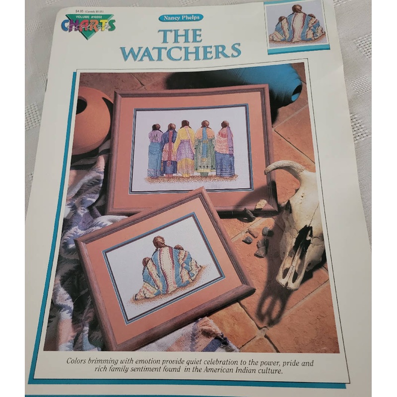 Nancy Phelps "The Watchers" Native American Cross stitch pattern