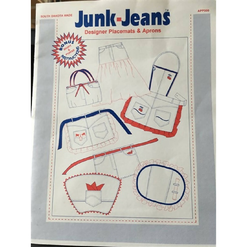 PATTERN JUNK JEANS DESIGNER PLACEMATS & APRONS