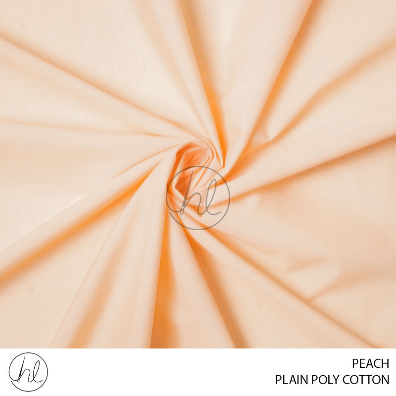 PLAIN POLY COTTON FABRIC 112CM PEACH