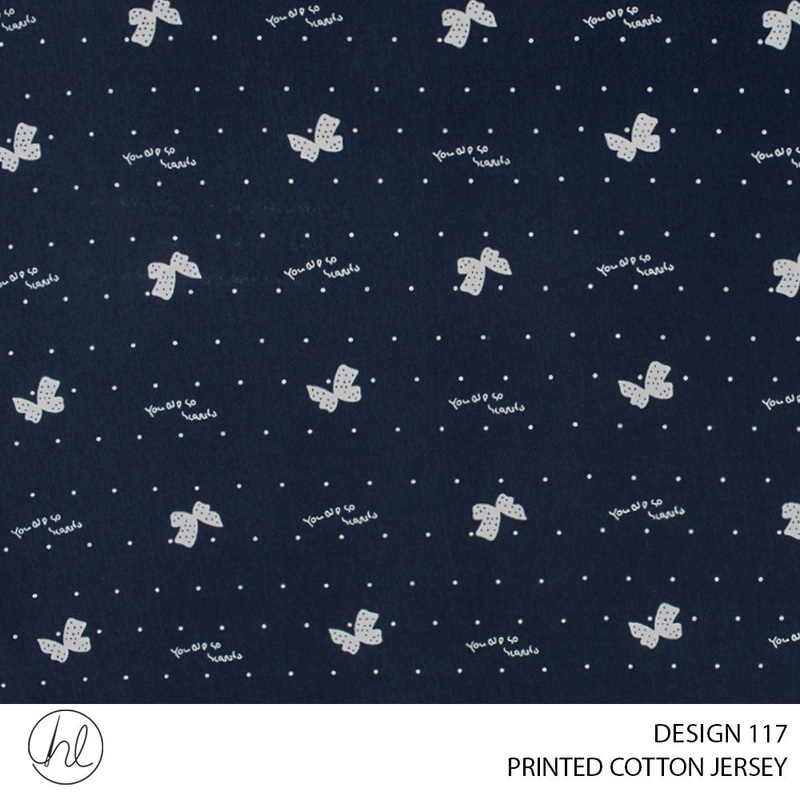 PRINTED COTTON JERSEY DESIGN 117 150CM WIDE PER M51