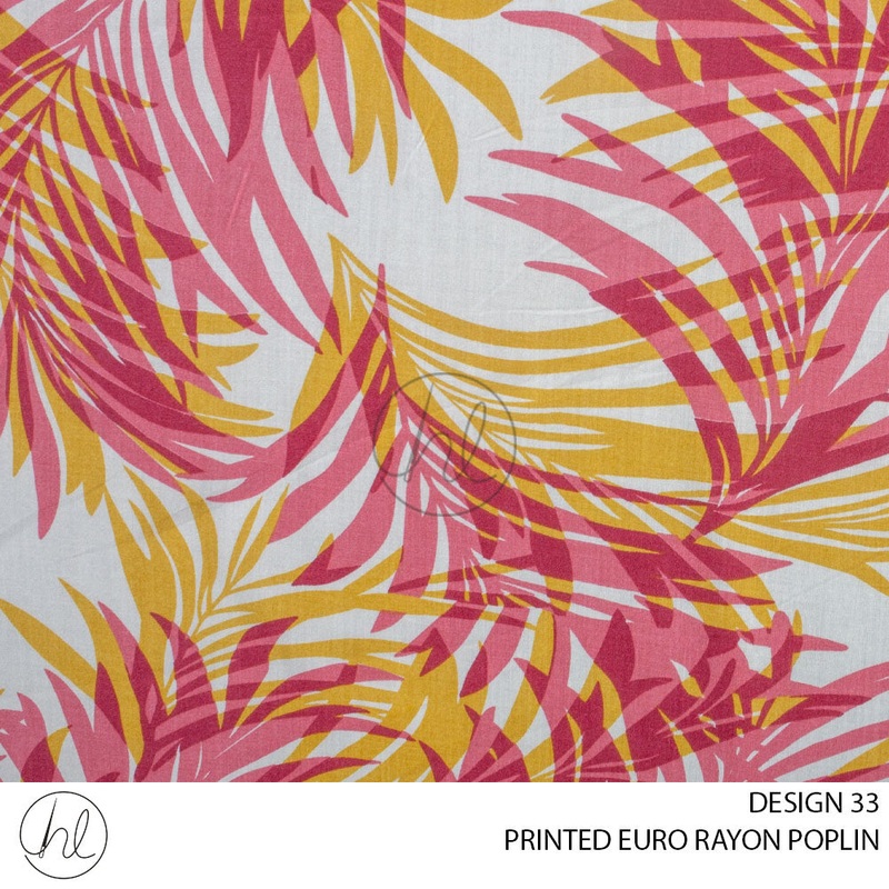 PRINTED EURO RAYON POPLIN  PER M YELLOWDESIGN 33 150CM WIDE