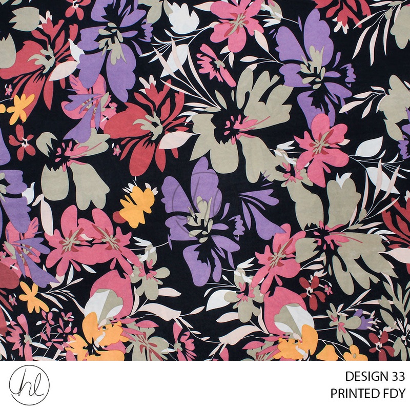 PRINTED FDY 781 NAVY 150CM PER M