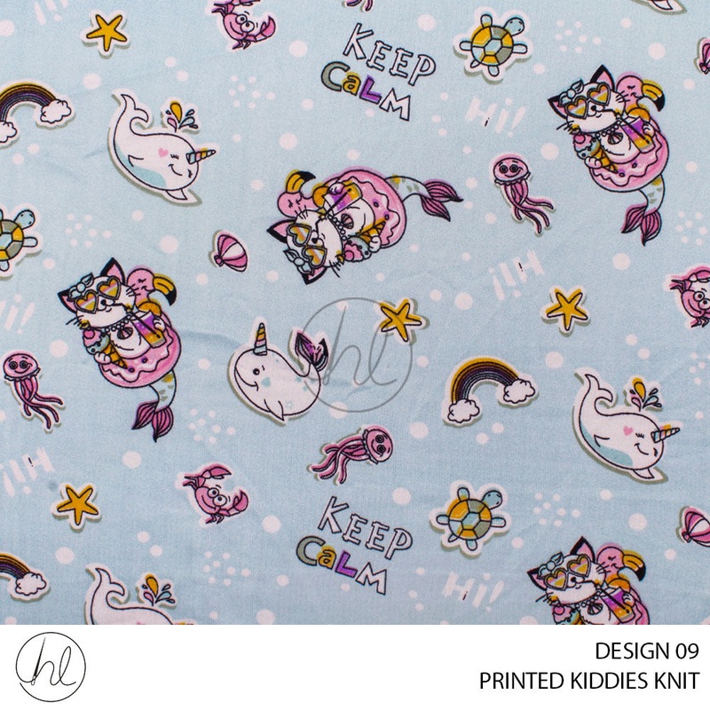 PRINTED KIDDIES KNIT PER M DESIGN 09 BLUE 150CM WIDE