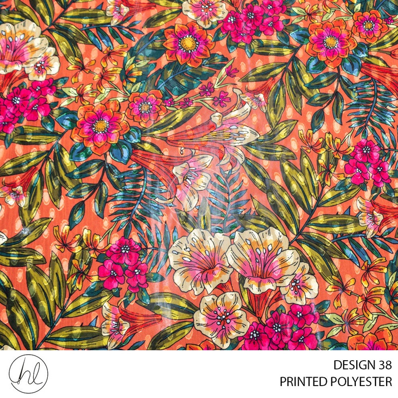 PRINTED POLYESTER GRACE PER M MULTI DESIGN 38 150CM WIDE
