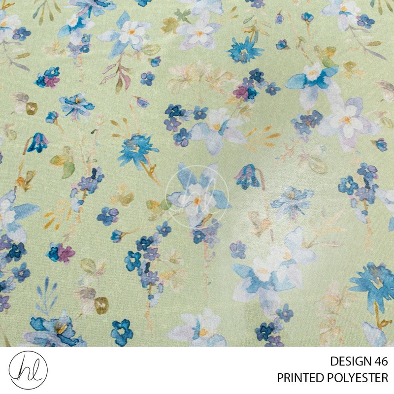 PRINTED POLYESTER SIROPE PER M MINT DESIGN 46 150CM WIDE