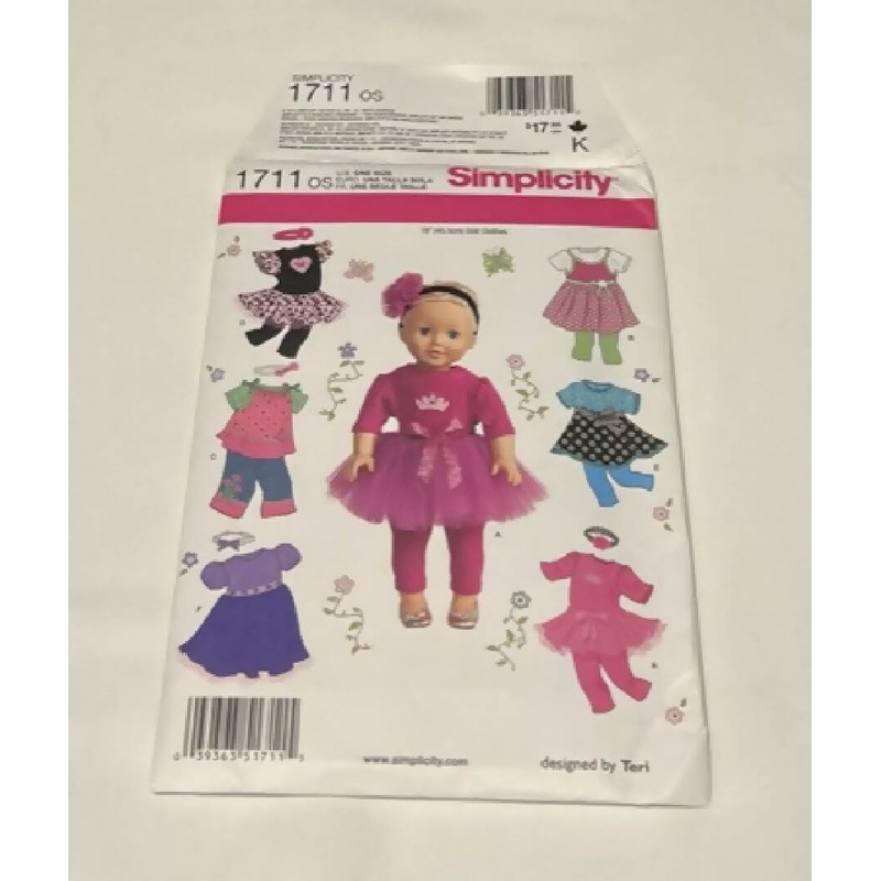 Simplicity 18" Doll Clothes Pattern