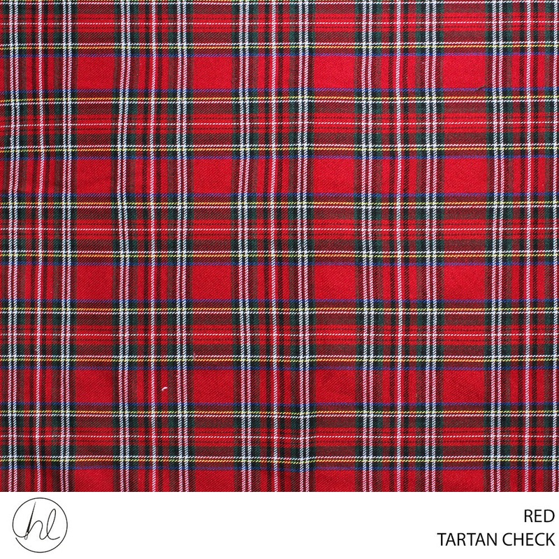 TARTAN CHECKS T/R FABRIC RED ROLL 001 1