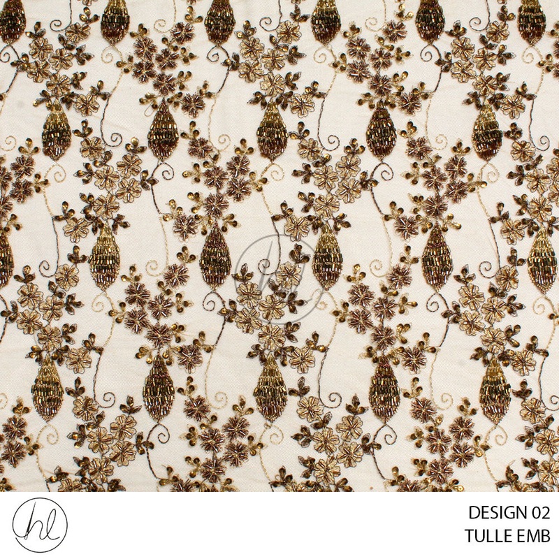 TULLE EMB 477 PER M DESIGN 02 BROWN COLLECTION 07