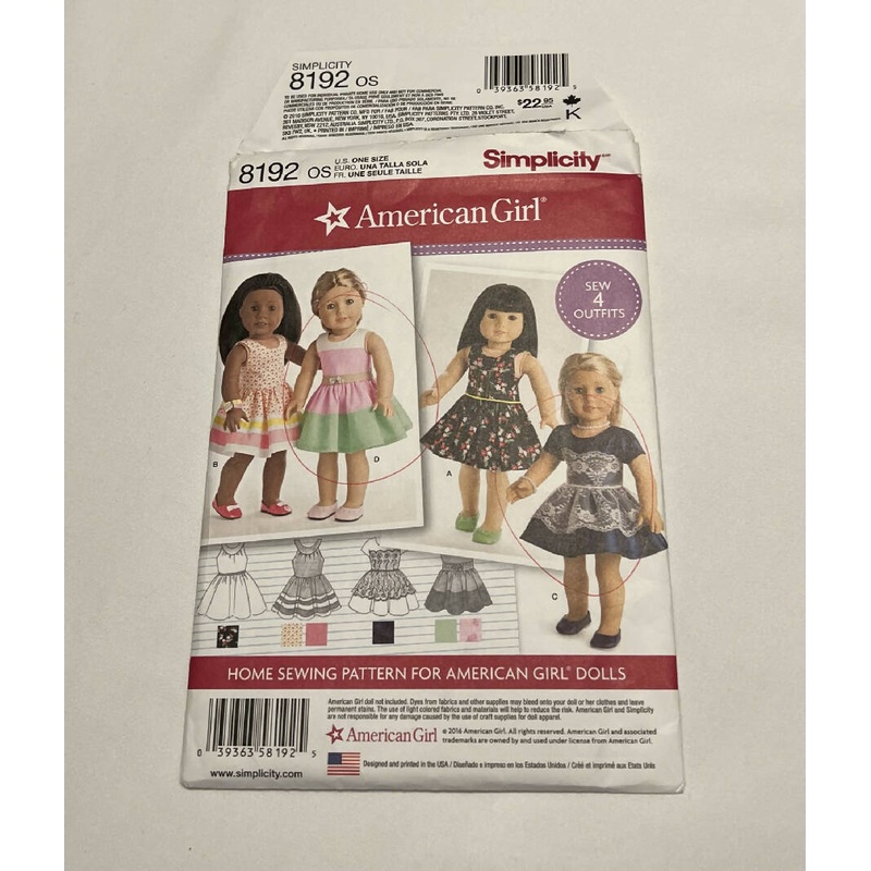 American Girl 18" Doll Clothes Pattern