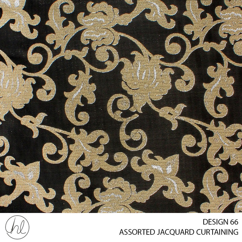 ASSORTED JACQUARD CURTAINING DESIGN 66 BLACK 280CM PER M