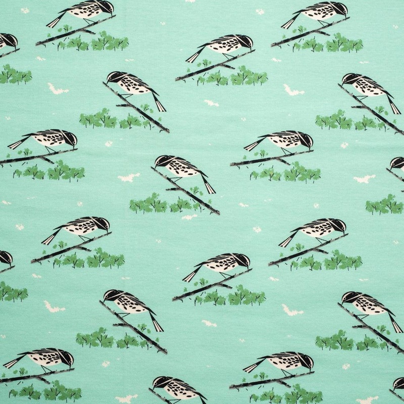Charley Harper Black & White Warbler KNIT from Birch Fabrics