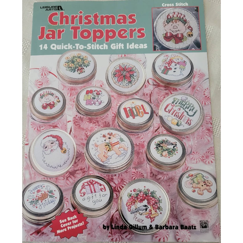 Christmas Jar Toppers 14 Cross Stitch patterns