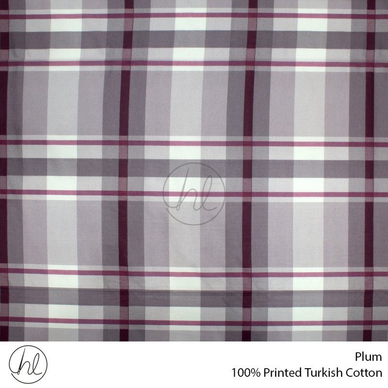 COTTON PRT BIG CHECK PLUM ROLL ROLL 001