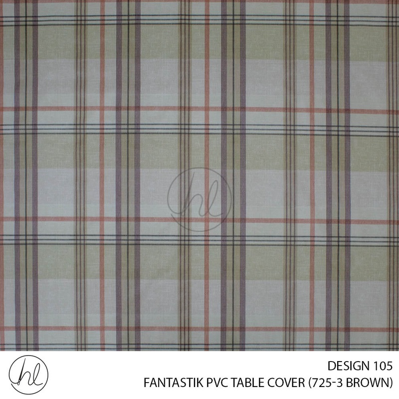 FANTASTIK PVC TABLE COVER DESIGN 105 140CM PER M BROWN
