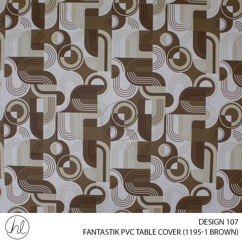 FANTASTIK PVC TABLE COVER DESIGN 107 140CM PER M BROWN