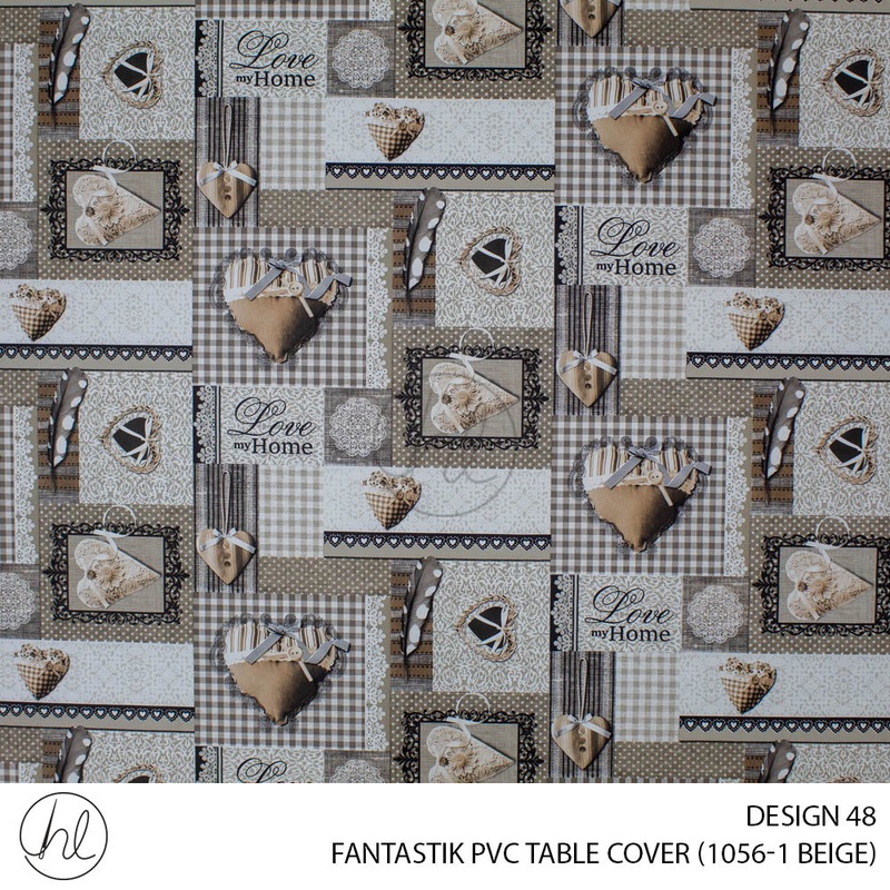 FANTASTIK PVC TABLE COVER DESIGN 48 140CM PER M BEIGE