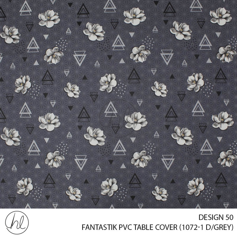 FANTASTIK PVC TABLE COVER DESIGN 50 140CM PER M GREY