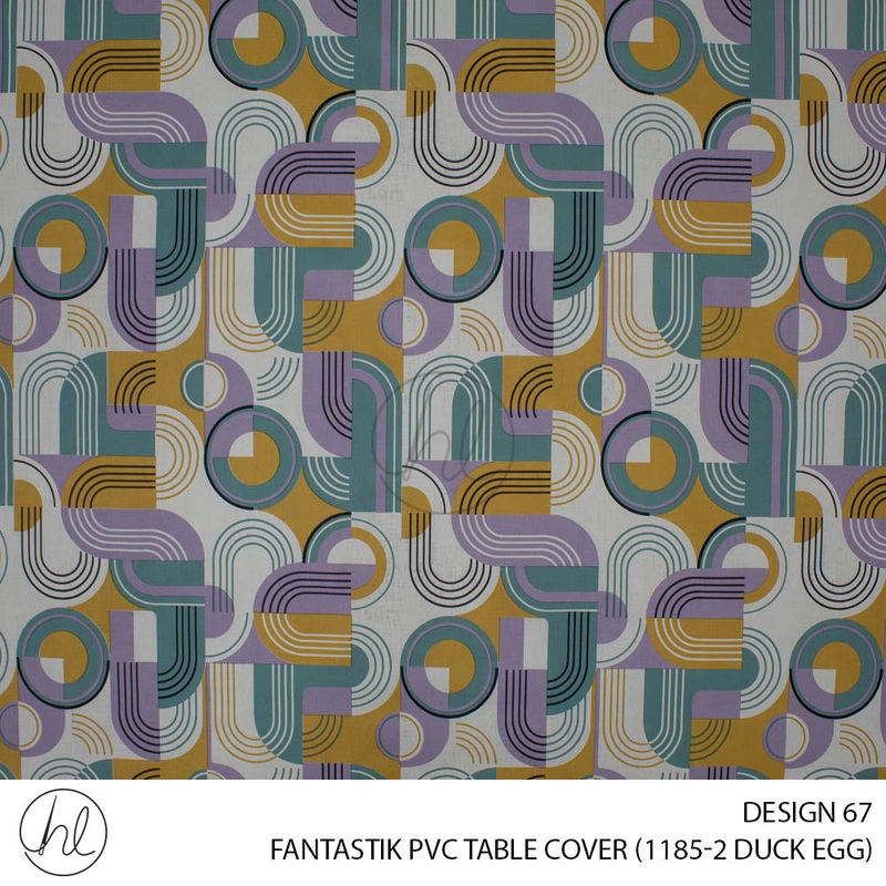FANTASTIK PVC TABLE COVER DESIGN 67 140CM PER M DUCK EGG