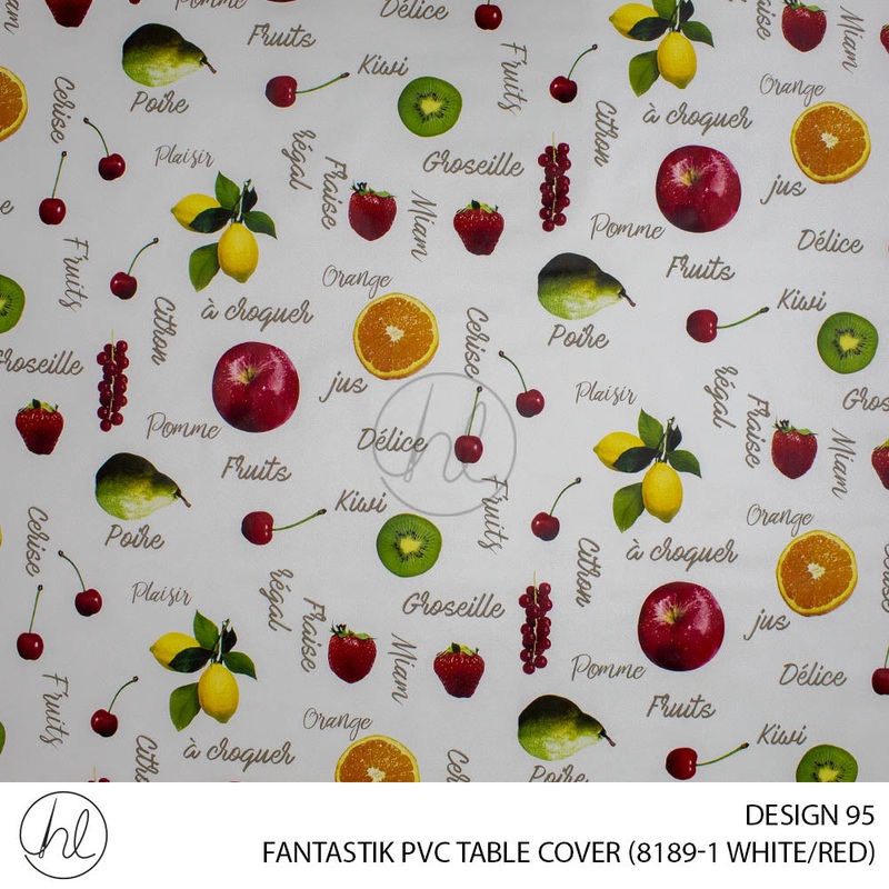 FANTASTIK PVC TABLE COVER DESIGN 95 140CM PER M WHITE/RED