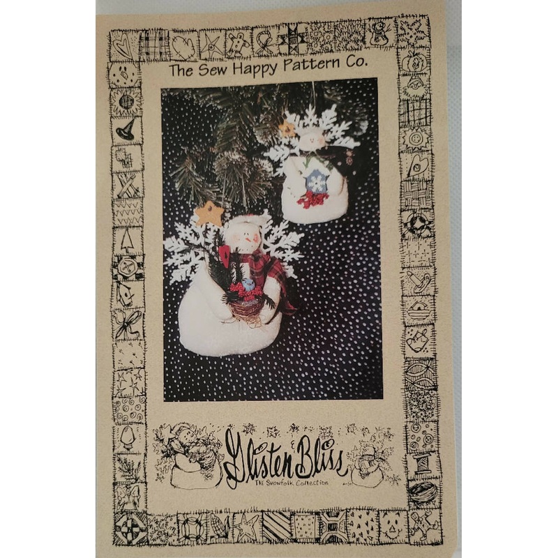 Glisten Bliss Snowmen ornament Pattern and snowflakes