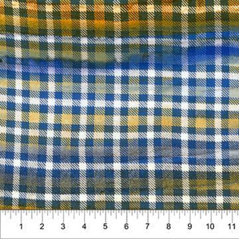 Kilts and Quilts Banyan Batik by Patience Griffin Blue Check