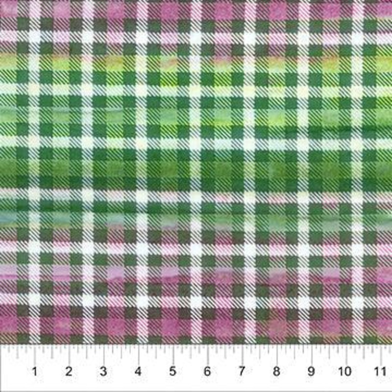 Kilts and Quilts Banyan Batik by Patience Griffin Green Check