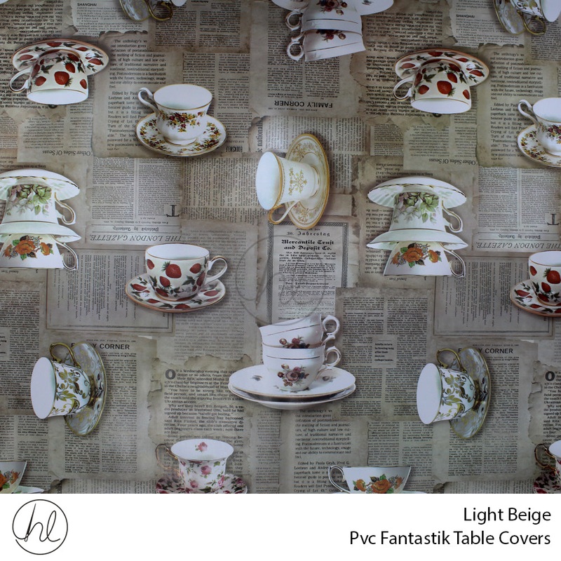 PVC FANTASTIK TABLE COVERS L/BEIGE ROLL ROLL 001