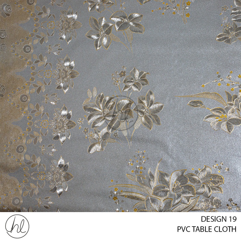 PVC TABLE CLOTH 4633 DESIGN 19 BROWN 140CM WIDE PER M