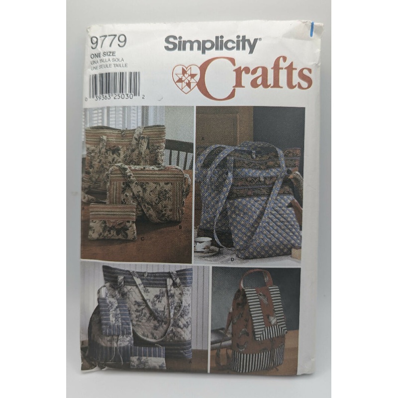 Simplicity Crafts 9779 Tote Bag, Backpack, Purse & Cosmetic Bag Pattern
