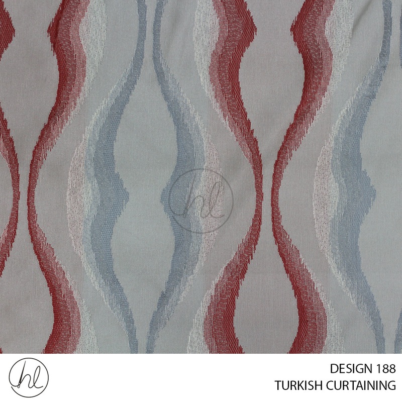 TURKISH CURTAINING DESIGN 188 280CM PER M RED