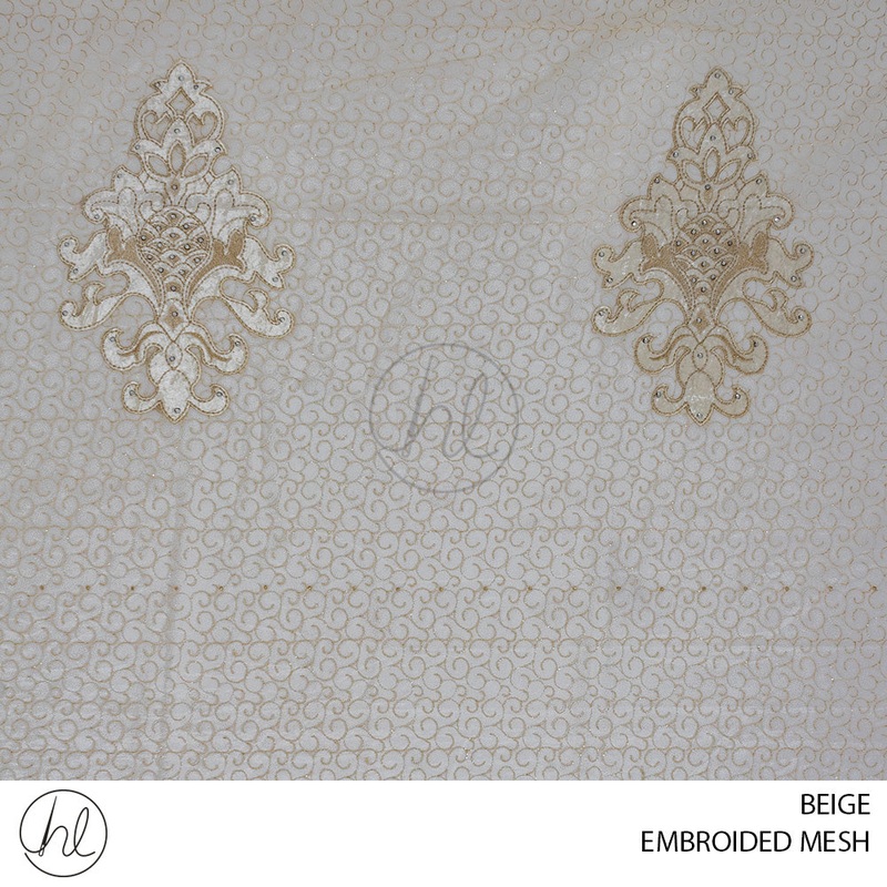 EMBROIDERED MESH 1533 BEIGE PER M 280CM WIDE
