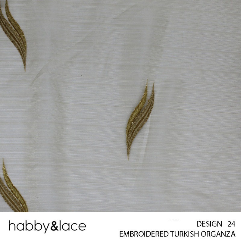 EMBROIDERED TURKISH ORGANZA DESIGN 24 280CM PER M